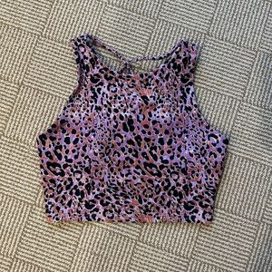JoyLab medium support cheetah print sports bra